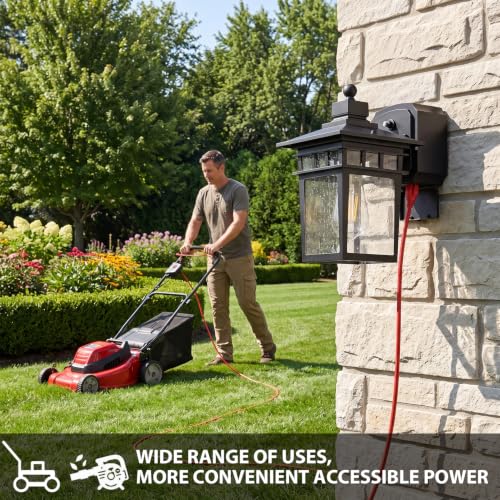 Porch Light with GFCI Outlet (Black / 2-Pack-Dusk to Dawn)
