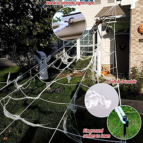 200" Halloween Decorations Spider Web Outdoor +59" Giant Spider Décor