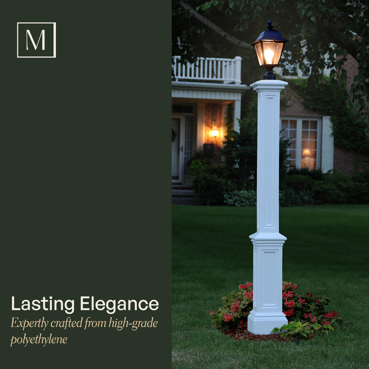 Signature Lamp Post with Post Mount (Black)