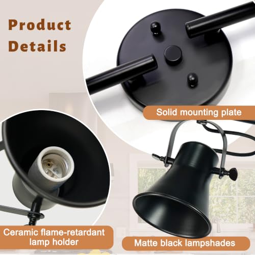 57" Black Track Lighting Fixtures Ceiling 6 Light Rustic Track Light (57.5 inch-6 light)