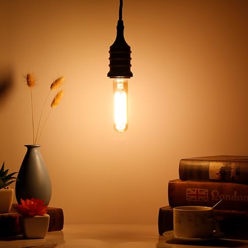 Dimmable E26 LED Bulb 4W Equal 40 Watt Warm White 2700K E26 Edison AC120V 400lm Tubular T9 T10 LED Light Bulb for Rustic Pendant