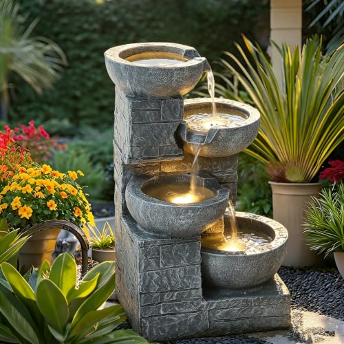 4 Tier Outdoor Indoor Water Feature Fountain