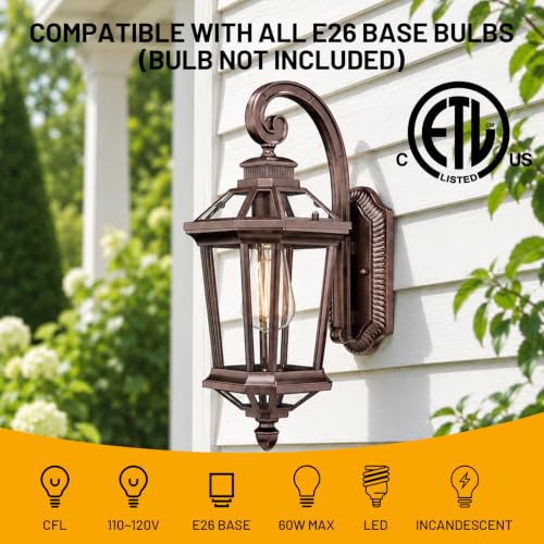 Outdoor Wall Lights Exterior Lighting Fixtures Front Porch Light (Oil-Rubbed Bronze / Medium)