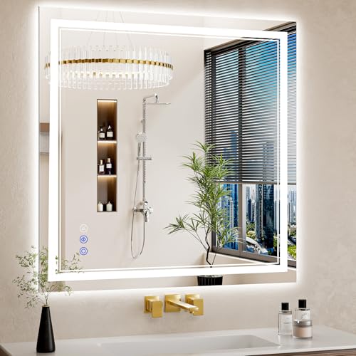 36"x36" LED Bathroom Mirror with Lights (36"L x 36"W)