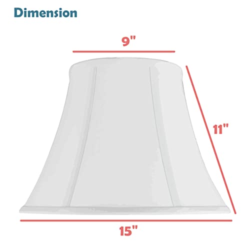38005-2, Bell Collapsible Spider Lamp Shade, Natural, 9" Top x 15" Bottom x 11" Slant Height, Set of 2 (9" Top x 15" Bottom x 11" Slant / Natural)