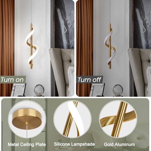 Gold Modern Led Pendant Light (Gold,Dimmable)
