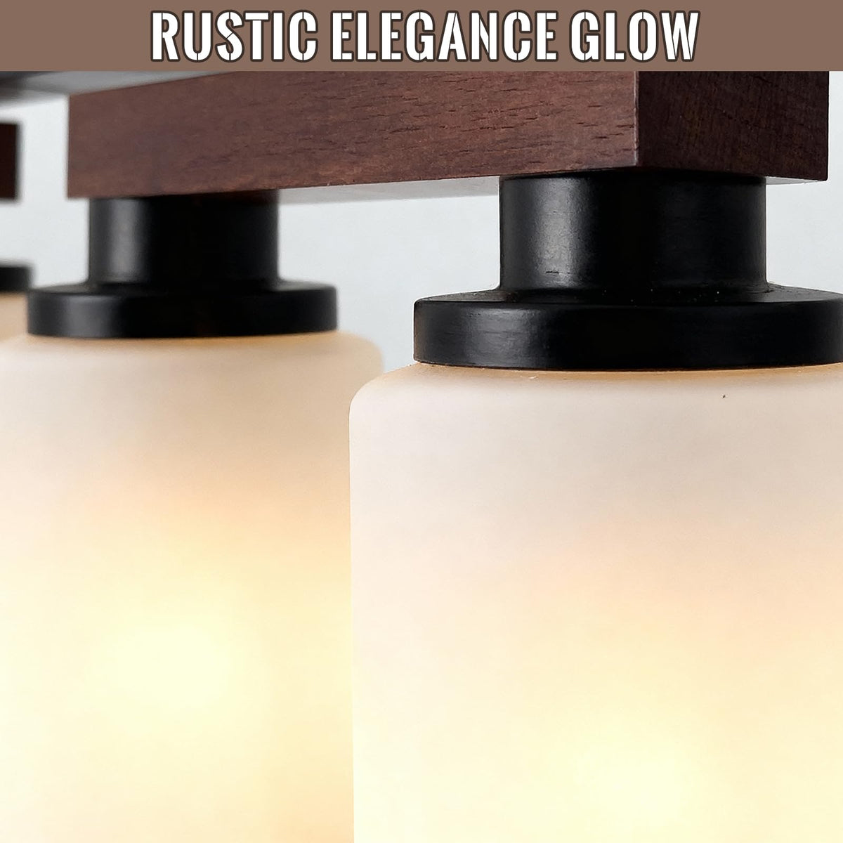 8 Light Black Linear Chandelier (Black+Milk Glass / 8 Light)
