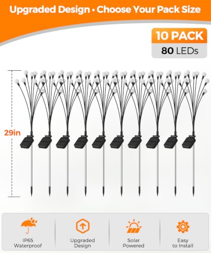 10 Pack Solar Garden Lights 80 LED (10 Pack-80 LEDs)
