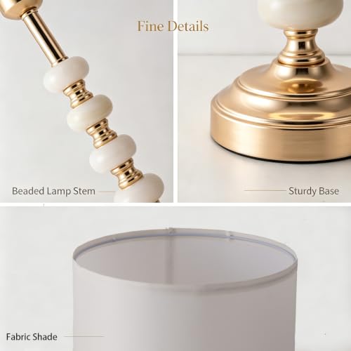 Crystal Table Lamp (Marble columns+White)