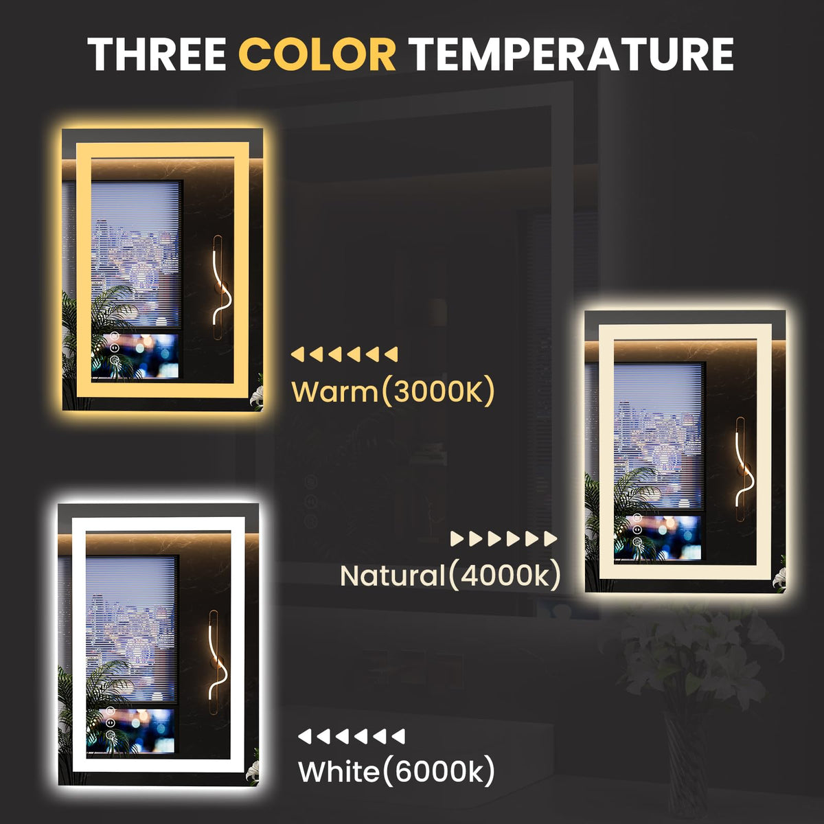 23.6"x31.5" LED Bathroom Mirror with Lights (Led / 31.5"L x 23.6"W)