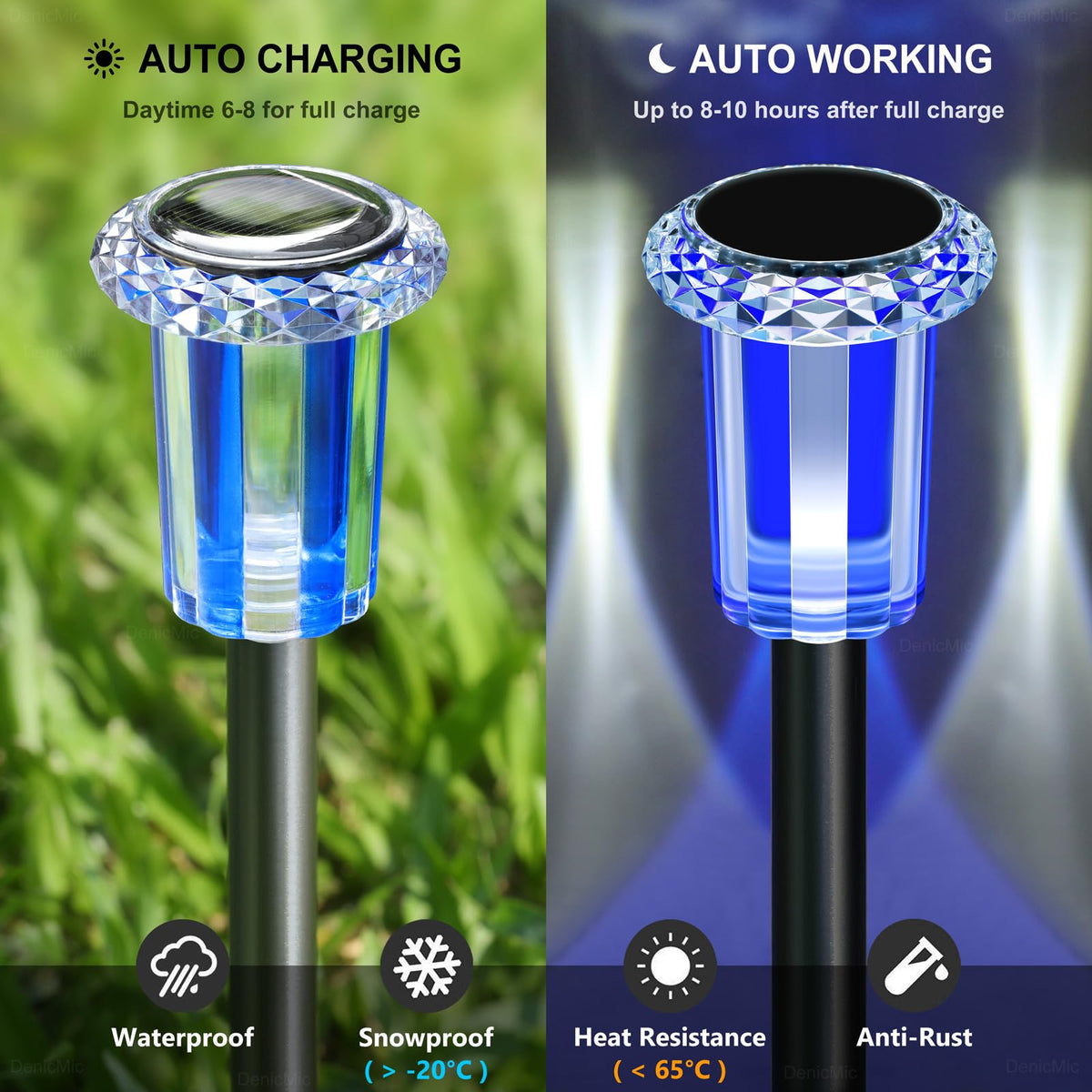Solar Christmas Lights Outdoor Waterproof 10 Pack Christmas Decor (Color 10Pack)