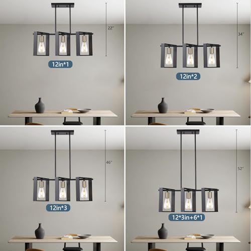 3 Lights Kitchen Island Lighting (Black / 3 Lights A)