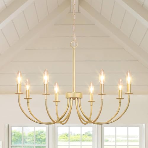 8 Light Gold Chandeliers (Champagne Gold / 8 Light)