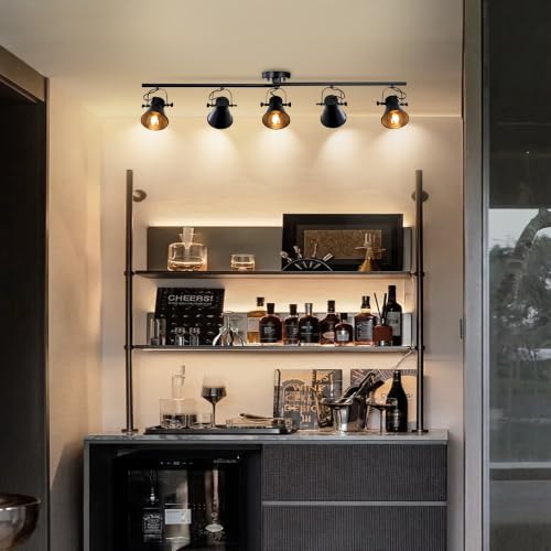 44" Farmhouse Track Lighting Fixtures Ceiling Black Track Light 5 Light (44 inch-5 light)
