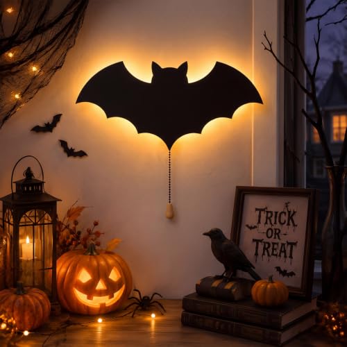 Halloween Bat Night Light Wall Lamp Sleeping Nursery Lighting (Bat)