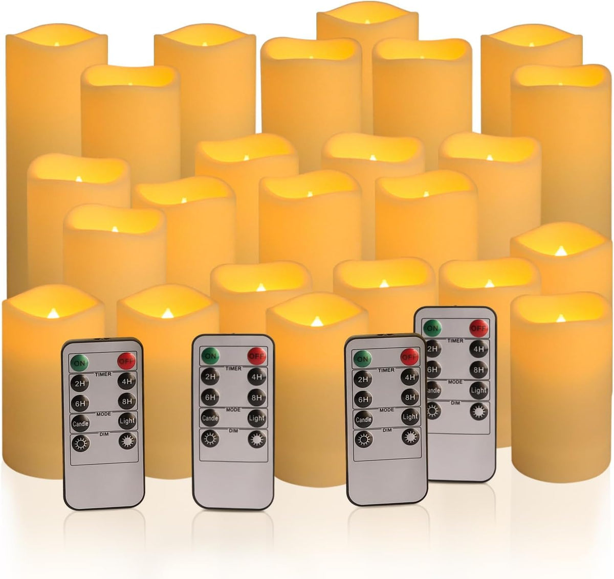 Set of 24 Waterproof Outdoor Flameless Candles (24 Pack Ivory-2)