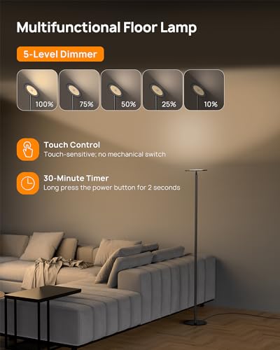Floor Lamp Modular 71 in Tall Pole Light (Warm light Black)