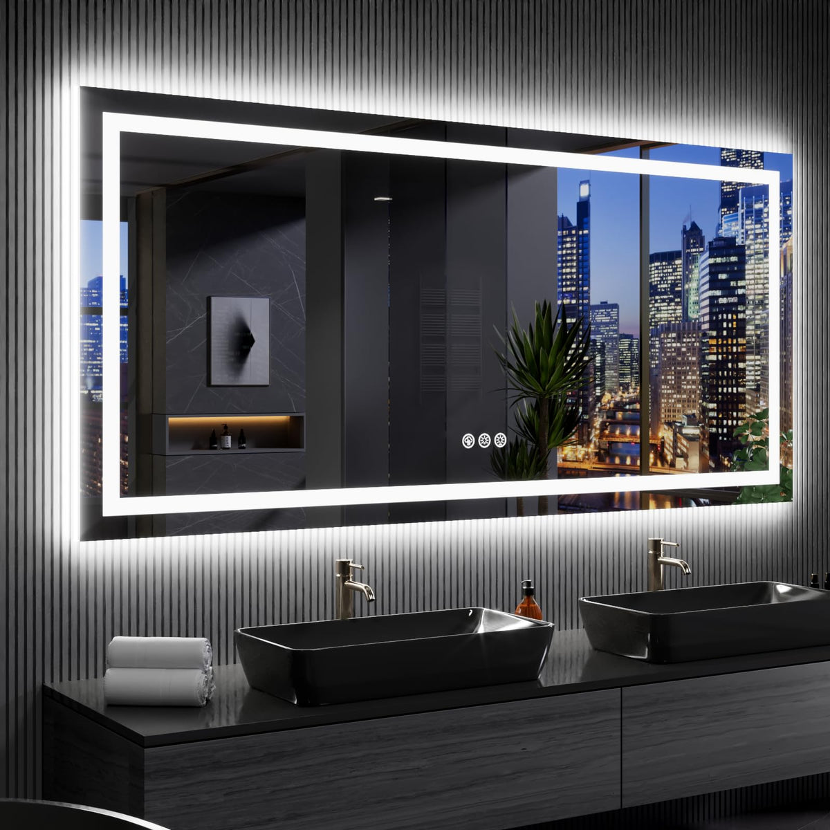 84X32 Inch RGB LED Bathroom Mirror with Lights (Rgb / 84"L x 32"W)