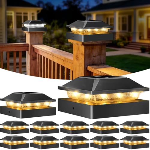 4x4 Solar Post Cap Lights (Black / 12 Packs)