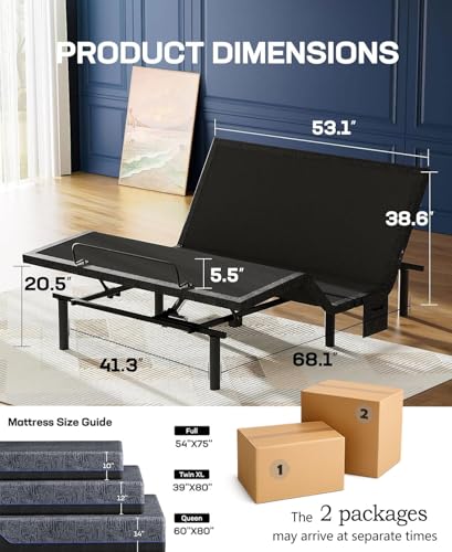 NS0 Adjustable Base with Mattress Set (Full / Adjustable Base with 12" Mattress)