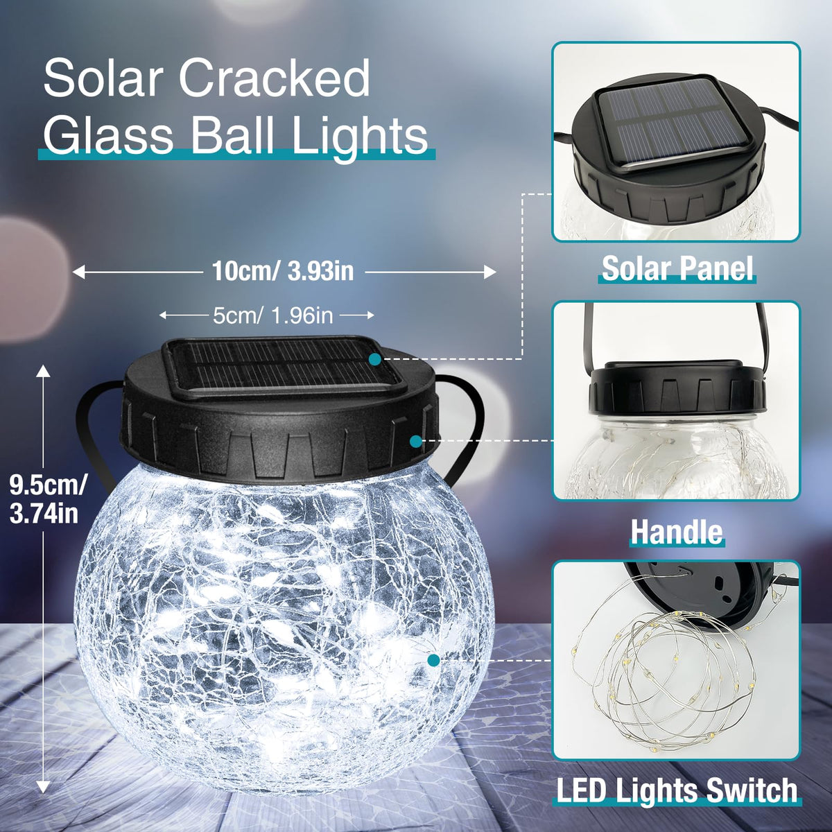 Solar Lanterns Outdoor Waterproof 2 Pack (Cold White / 2 Pack)