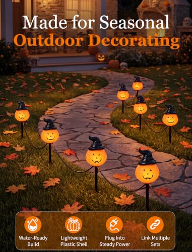 4PCS Pumpkin Pathway Marker Lights (New Pumpkin Pole)
