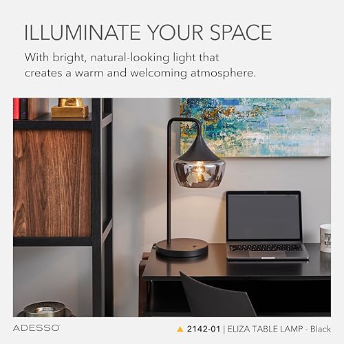 Table Lamp Black & Smoked Glass (Black / Table Lamp)