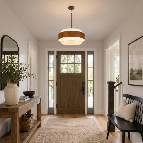 24'' Farmhouse Chandelier (Walnut Finish 24")