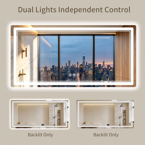 30"x60" LED Bathroom Mirror with Lights (60"L x 30"W)