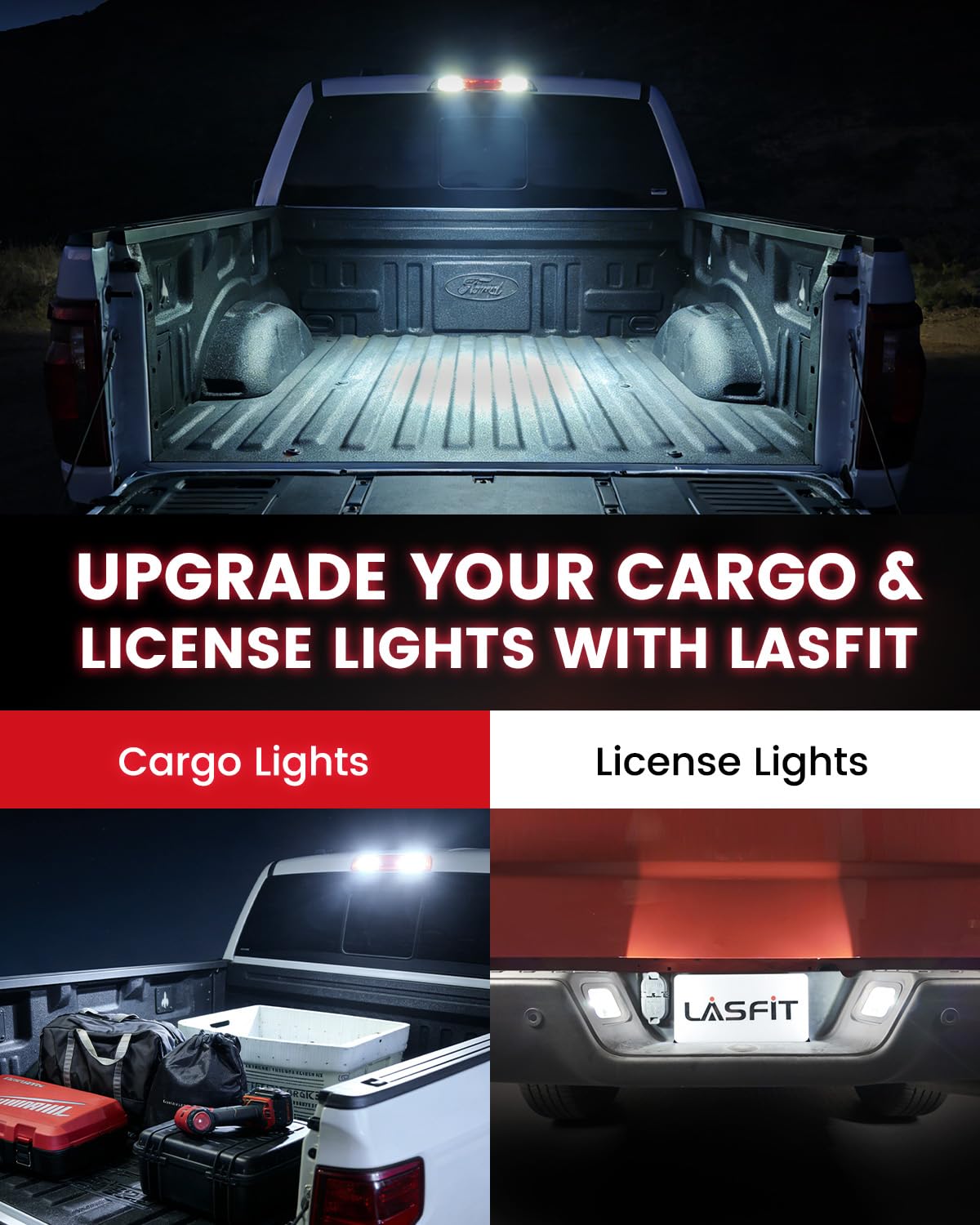 921 912 LED Cargo Light Bulb 194 License Plate Light White Combo Kit (White / 194+921)