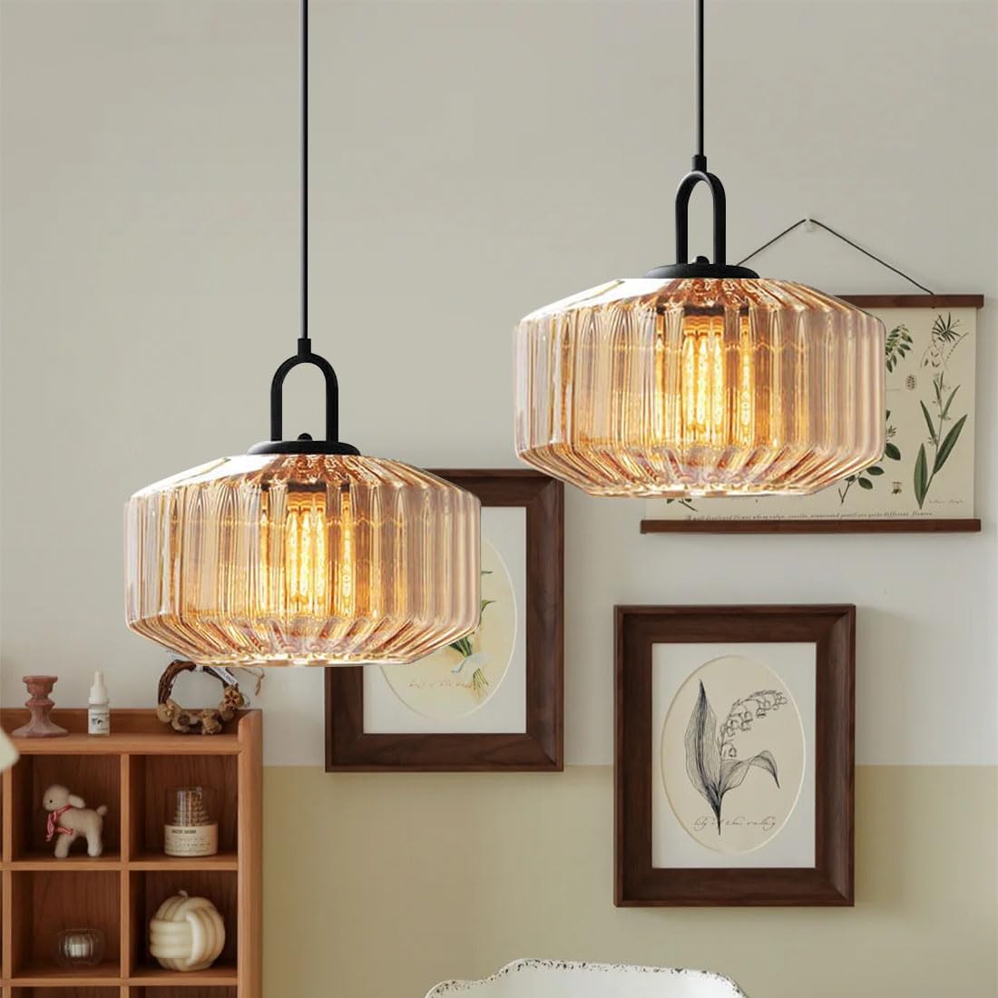 Amber Glass Pendant Light Fixtures 2 (Amber-2)