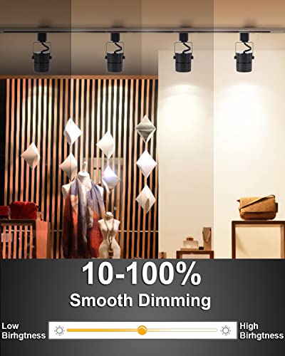 Track Lighting Heads 10W 4000K Cool White Dimmable Bright LED Track Lights Fixtures for Accent Retail Kitchen Artwork