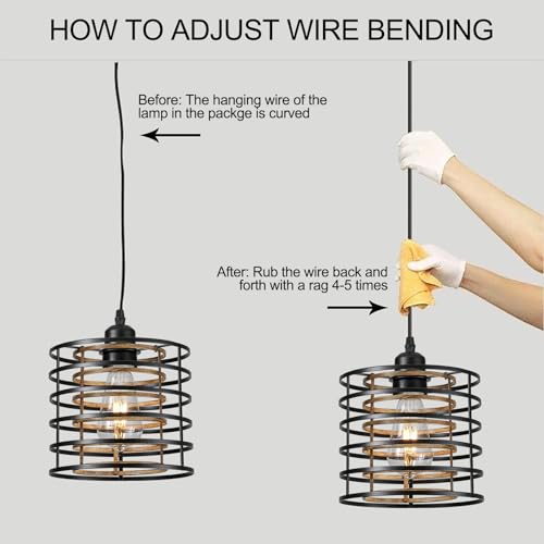 Farmhouse Pendant Lights Kitchen Island (Caged-1Pack)