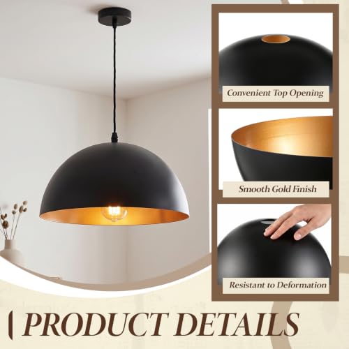 2 Pcs Black Dome Replacement Lamp Shades (Black / Dome)