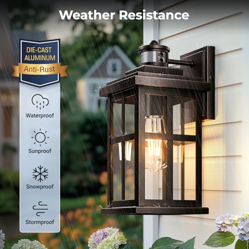 Large Motion Sensor Exterior Light Fixture (Large Motion Sensor 1 Pack / Oil-Rubbed Bronze)