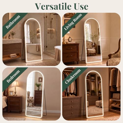 16"x60" Arched Full Length Mirror with Lights (Elegant Led-white Arched / 60"L x 16"W)