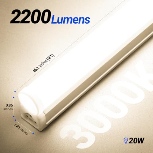 12 Pack T5 LED Shop Light 4FT (3000K Warm White / 12 Packs)