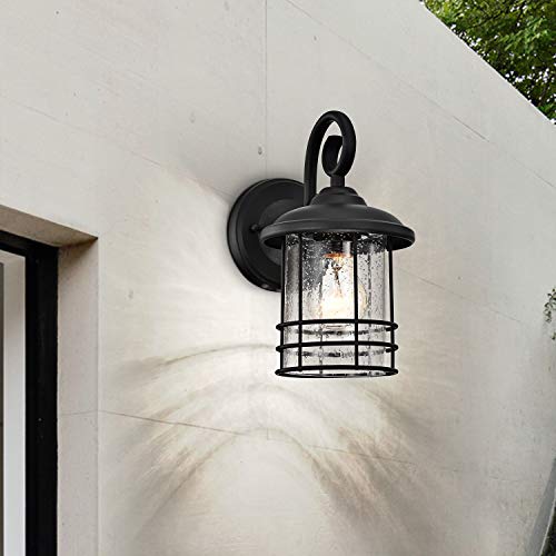 5.5" Wide Compact Narrow Farmhouse Matte Black Porch Light 2 Pack (Black / 2 Pack H9.8")