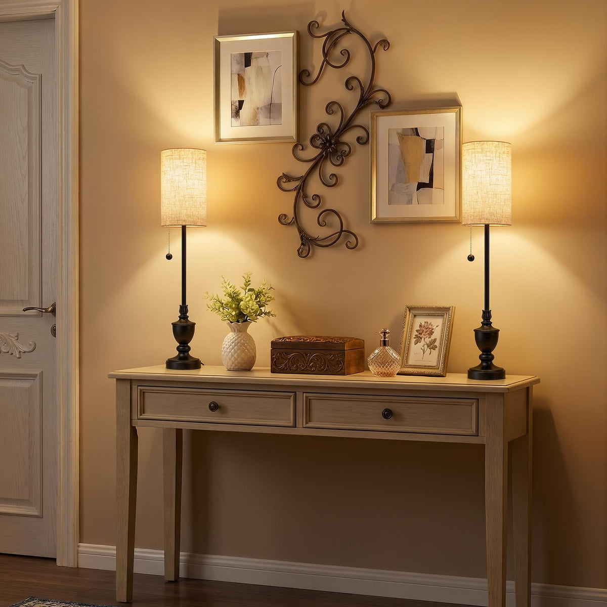 Buffet Table Lamps Set of 2 (Matte Black)