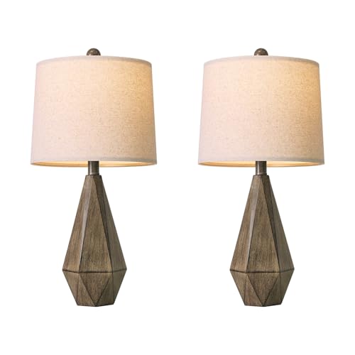 23.5'' Table Lamps Set of 2 for Bedroom (Medium - Wood Brown)