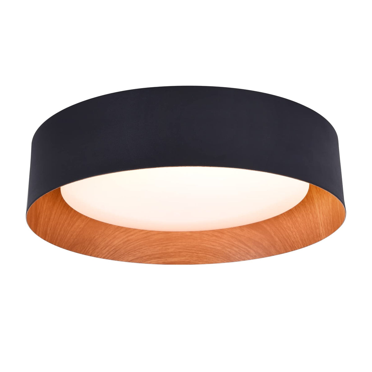 Kitchen Flush Mount Ceiling Light (Wood Accent / 13 Inch-1 Pack)