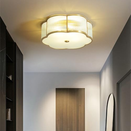 14 in Brass Flush Mount Ceiling Light for Entryway and Bedroom (A / Small)