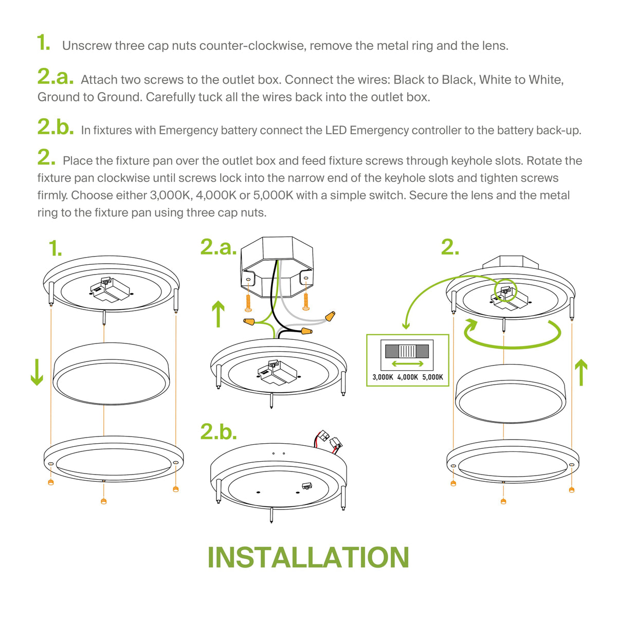LED 18" Round Flush Mount Lighting (Brushed Nickel)
