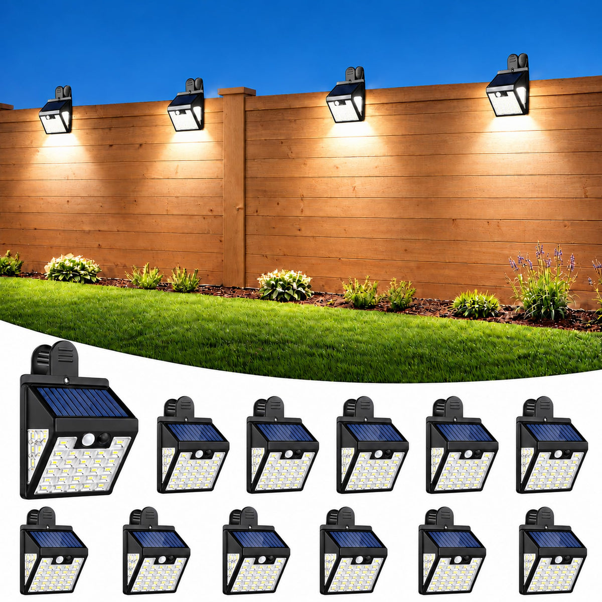 Clip On Solar Lights Outdoor (Black)