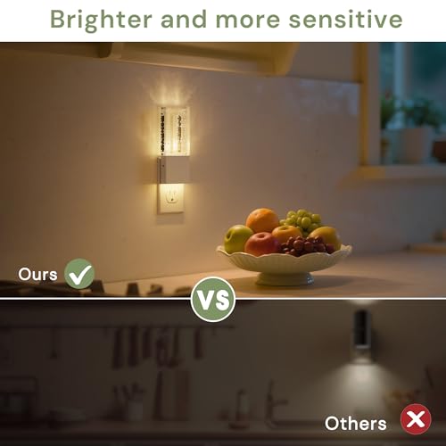 Night Light Foldable Night Lights Plug into Wall 2 Pack (White)