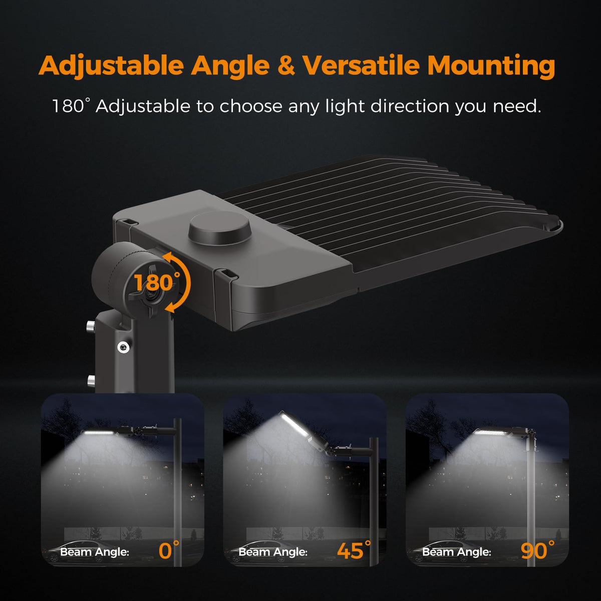 180W LED Parking Lot Light 45000LM Outdoor Street Lights 2 Pack