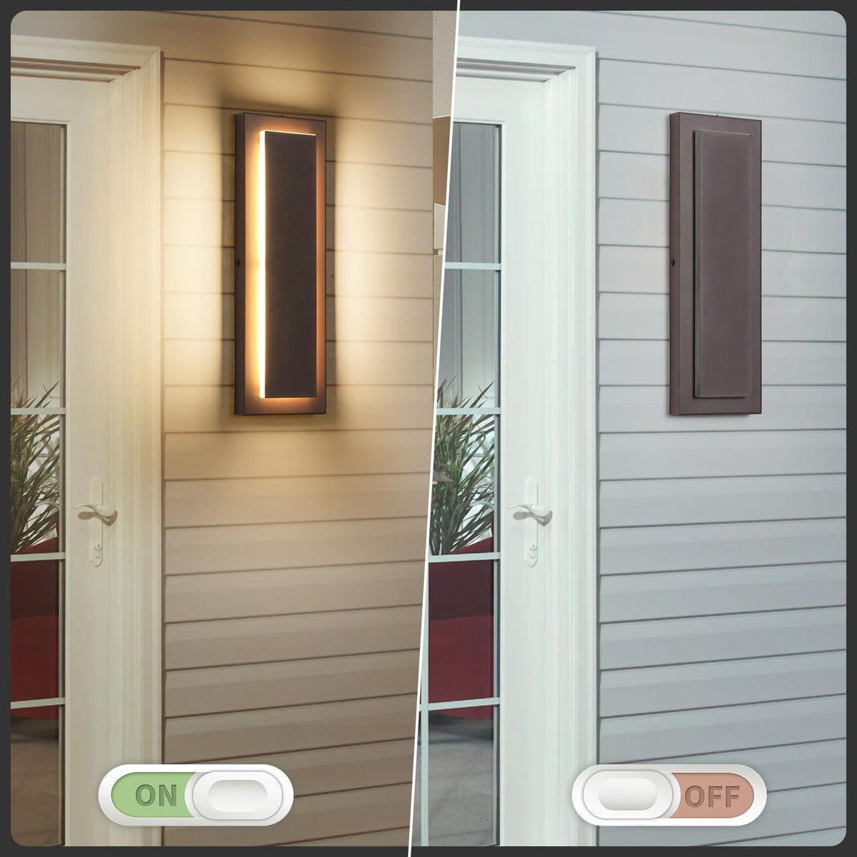 Brown Outdoor Wall Sconce (Brown 1-tier Modern Design / 15.7 Inches（40 cm）)