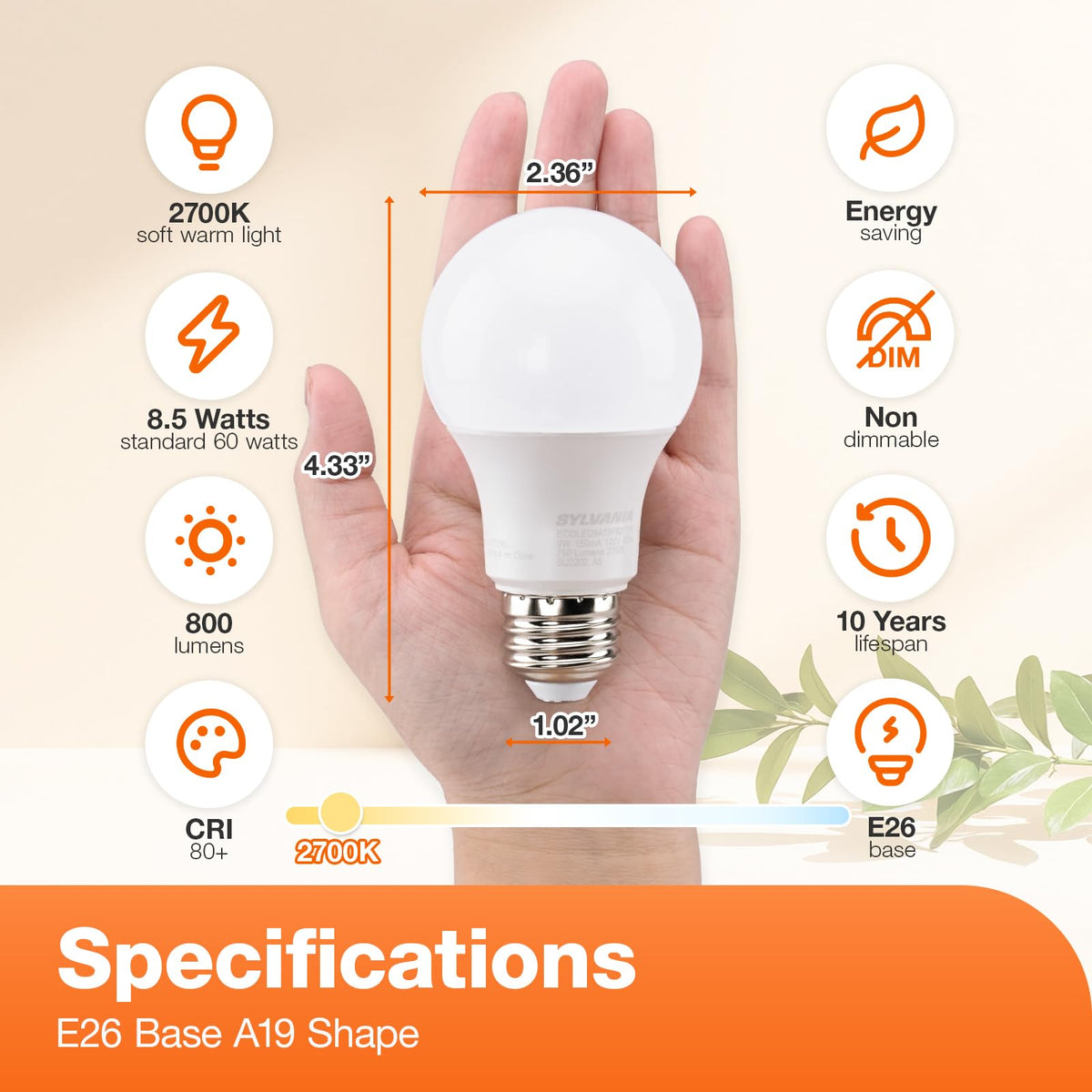 Sylvania LED Light Bulb (Soft White / 4 Count (Pack of 1) / 60W)