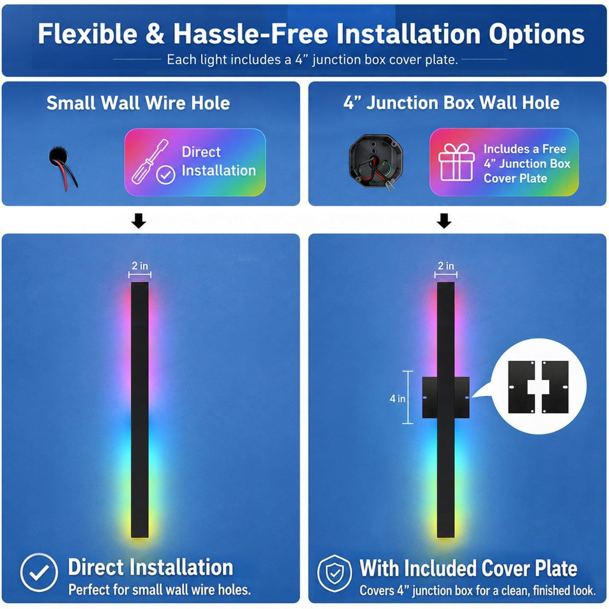 Modern Outdoor RGB Wall Lights (RGB (Red, Green, Blue) / 1pack-59inch*2inch)