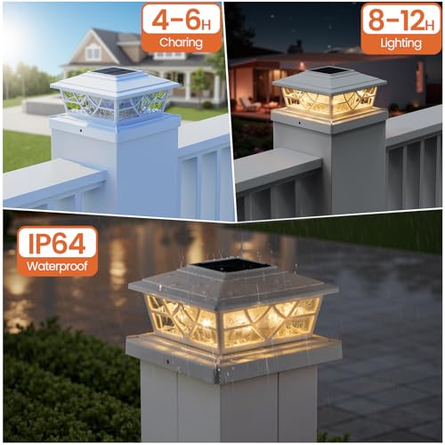 Solar Post Cap Lights 4x4 5x5 6x6 (White)
